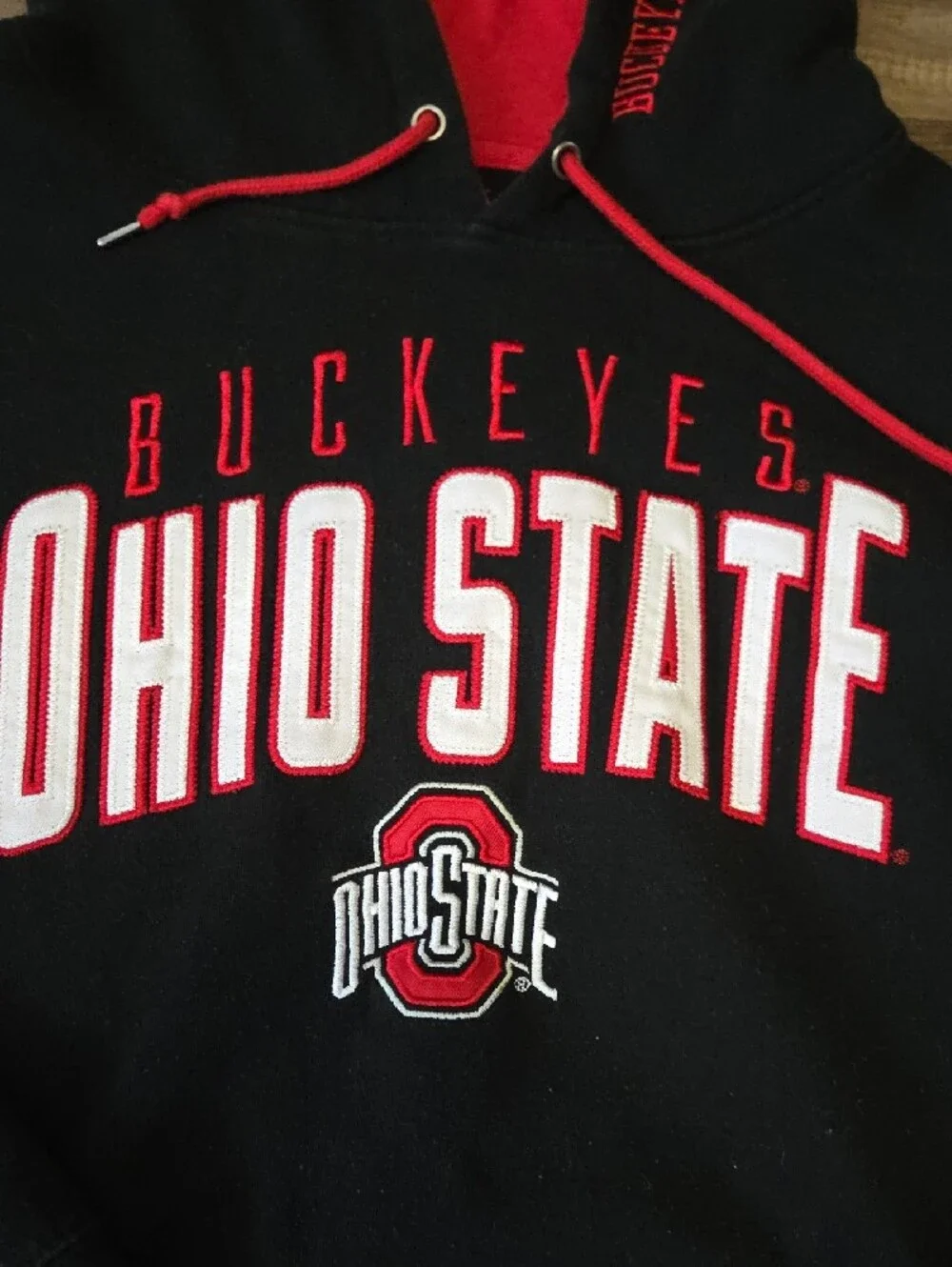 Ohio State Buckeyes Black & Red Pullover Hoodie Size 4X UNISEX